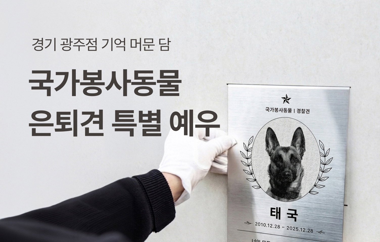 국가봉사동물 은퇴견 대상 장례 특별 예우